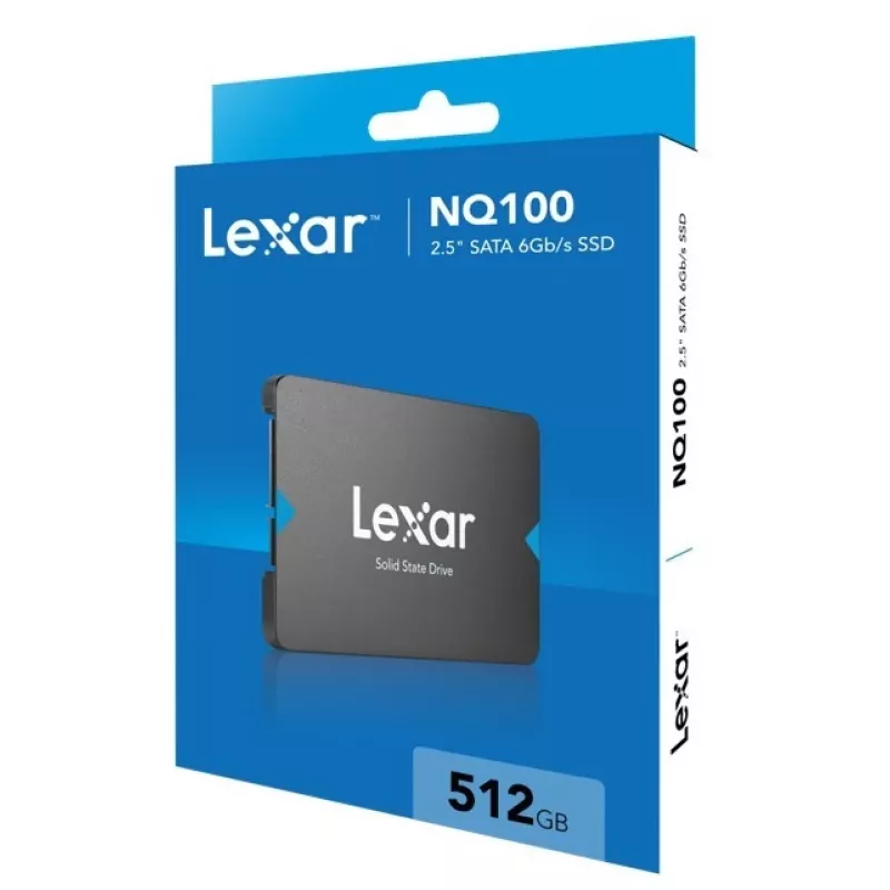 Dysk SSD 2,5 cala Lexar NQ100 512 GB SATA III, odczyt 550 MB/s, transfer 6 Gbit/s