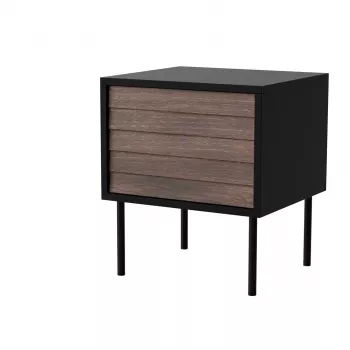 Szafka nocna, 2 szt. CORTINA 45x40x51 czarny/orzech