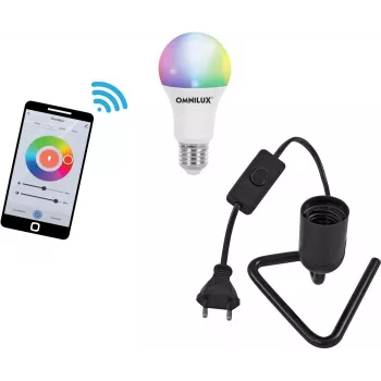 Żarówka LED EUROLITE E27 RGB WW CW WiFi, gniazdo trójkątne, czarna