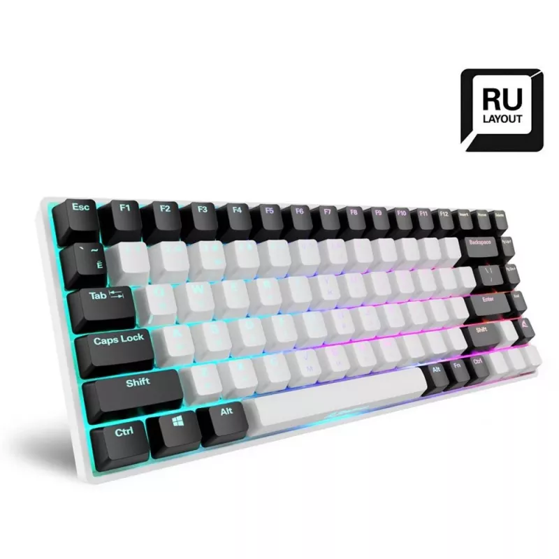Klawiatura gamingowa Sharkoon SKILLER SGK50 S3 USB QWERTY rosyjski Biała
