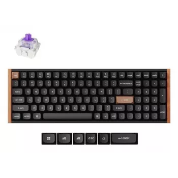 Mechaniczna klawiatura magnetyczna Keychron K4H-F1 — rozmiar 96%, QWERTY, USB + RF bezprzewodowa + Bluetooth, 100 klawiszy, RGB, czarna