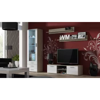 Cama stojak TV SOHO 140 dąb dąb sonoma/biały połysk