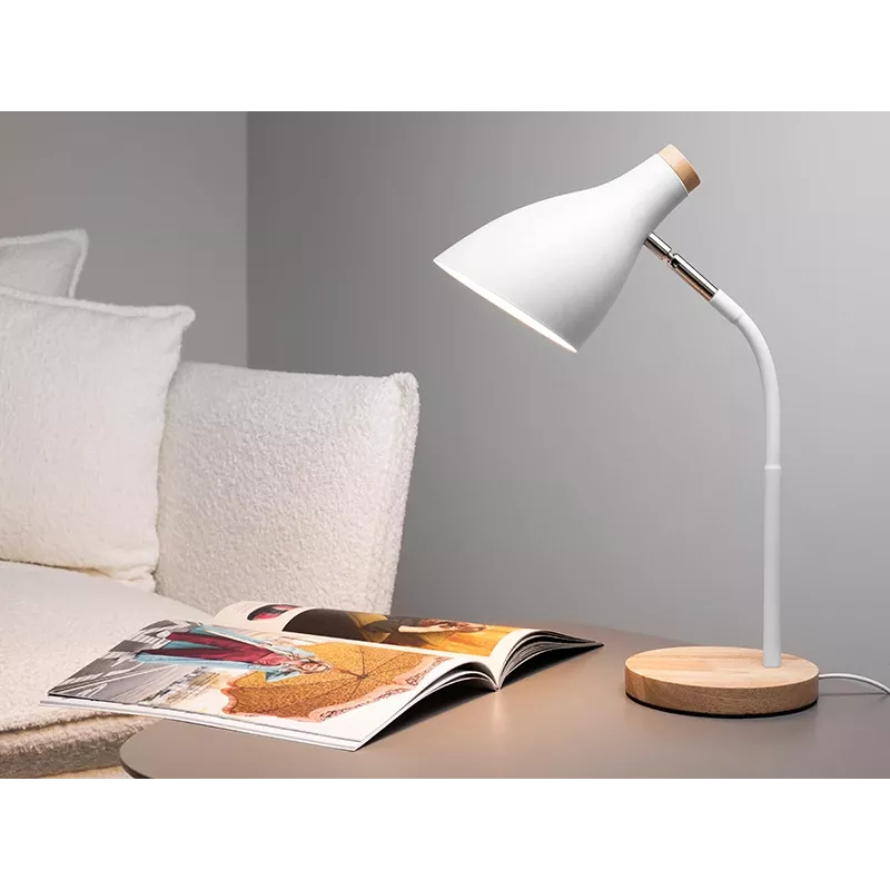 Lampa stołowa Borland TRAOSW47235 biała — oświetlenie biurka, kompaktowa konstrukcja