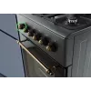 Kuchenka gazowo-elektryczna MPM MPM-56-KRM-13, 4 strefy gotowania, piekarnik elektryczny 58 L, pokrętła mechaniczne, czarna