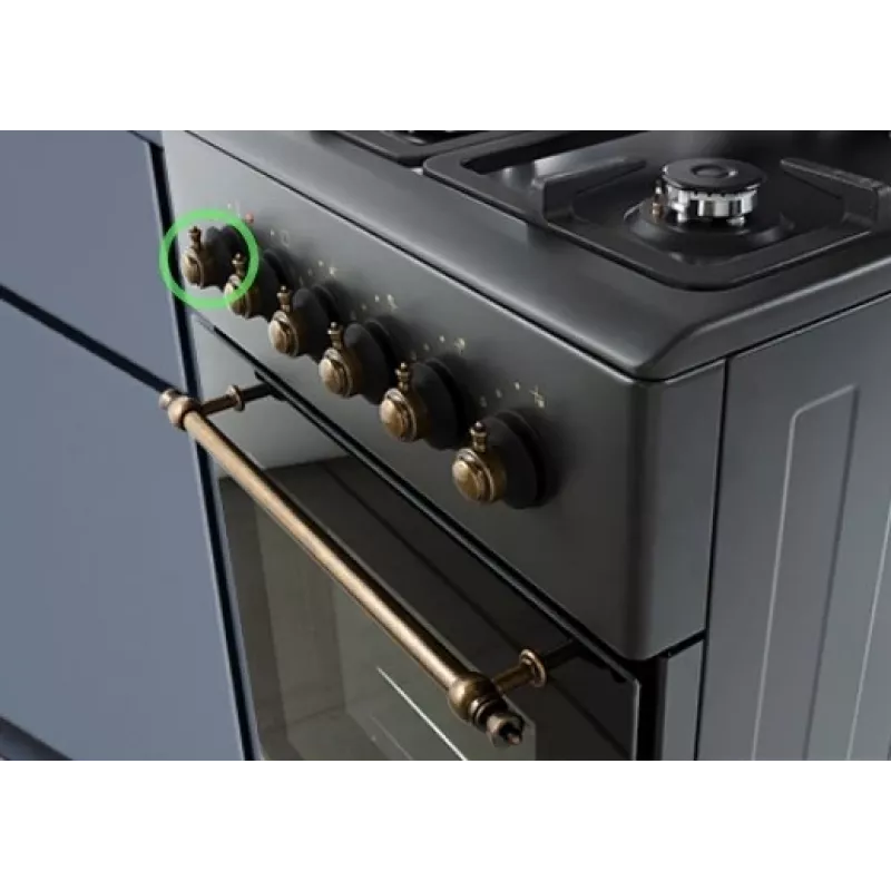 Kuchenka gazowo-elektryczna MPM MPM-56-KRM-13, 4 strefy gotowania, piekarnik elektryczny 58 L, pokrętła mechaniczne, czarna