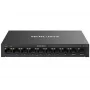 Przełącznik sieciowy MERCUSYS MS110CMP — 8-portowy PoE, 10 portów Gigabit RJ‑45, budżet PoE 115W, do montażu na biurku/ścianie, czarny