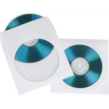 Hama CD/DVD Paper Protection Sleeves, białe, opakowanie 25, 1 dysków