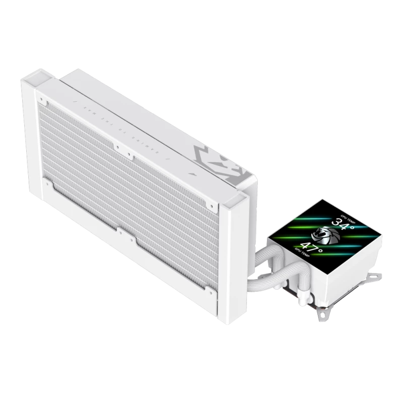 Chłodzenie cieczą CPU Gamemax | GLACIER 240 LCD WH | Intel, AMD