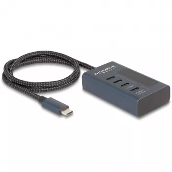 DeLOCK 64189 Hub USB Typu-C 10000 Mbit/s Niebieski Metalowy