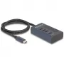 DeLOCK 64189 Hub USB Typu-C 10000 Mbit/s Niebieski Metalowy