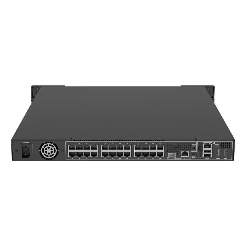 Rejestrator sieciowy AXIS S2224 Mk II 24-kanałowy, odtwarzanie 48 kanałów, 7680×4320, 6 TB HDD, 256 GB SSD, RAID 0/1/10, 1U, czarny