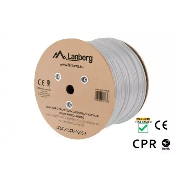 Kabel sieciowy Lanberg LCS7L-11CU-0305-S RJ45 Cat7 305 m Biały