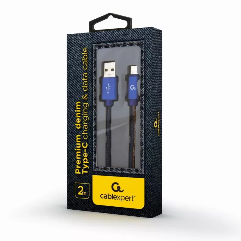 Kabel USB 2.0 GEMBIRD USB A na USB C 2 m, 0,48 Gbit/s, 2,1 A, niebieski