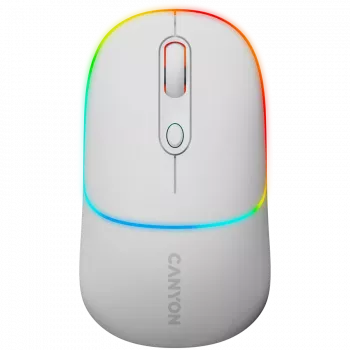 Canyon MW-22 CNS-CMSW22SW Mysz – 2 w 1 Bluetooth/2,4 GHz – optyczna – 800/1200/1600 DPI – 4 przyciski – podświetlenie RGB – ładowalna – Śnieżnobiała