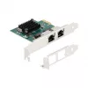 Karta DeLOCK PCI Express x1 2 x RJ45 Gigabit LAN BCM Szara