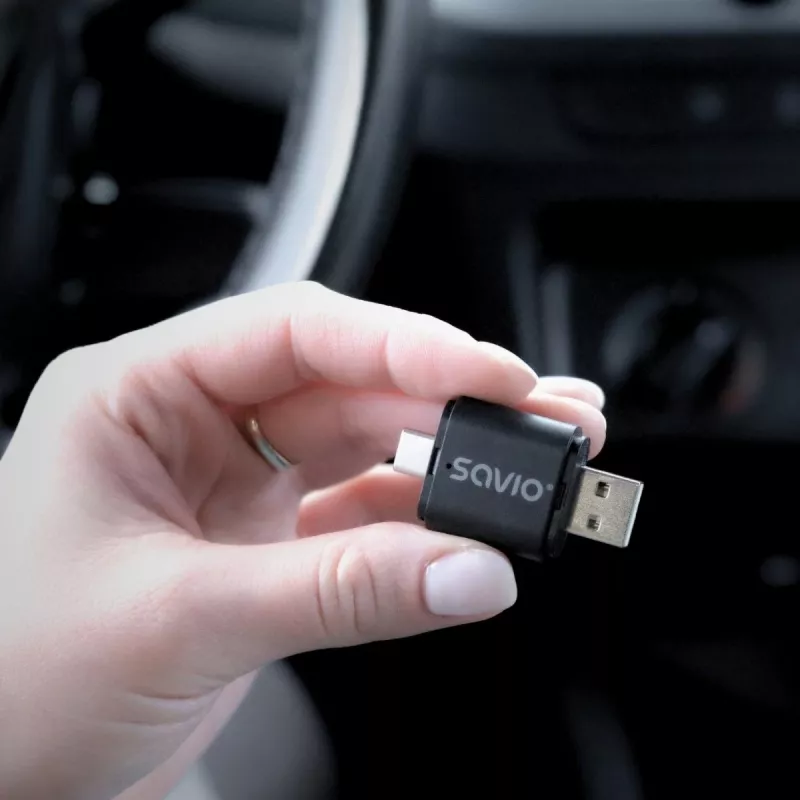 Bezprzewodowy nadajnik audio Savio TR-17 Bluetooth USB 10 m Czarny