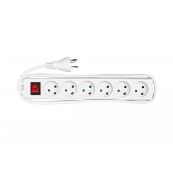 Przedłużacz sieciowy Microconnect MC-GRU0630DK 3 m, 6 gniazd AC, biały