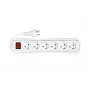 Przedłużacz sieciowy Microconnect MC-GRU0630DK 3 m, 6 gniazd AC, biały
