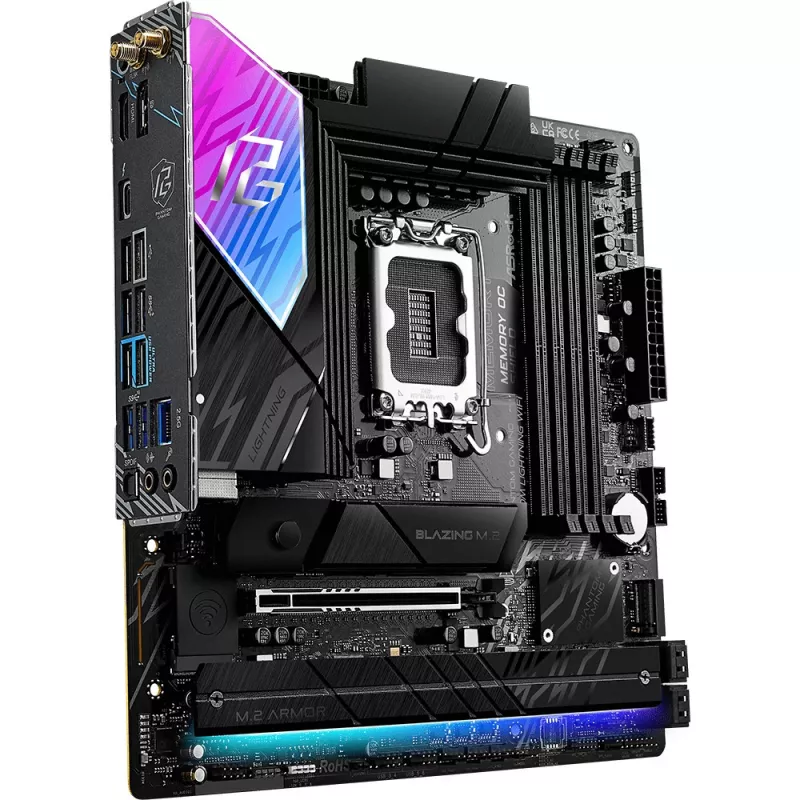 Płyta główna ASRock B860M Lightning WiFi — Intel B860, LGA1851, microATX, DDR5, 4 DIMM, Wi‑Fi 6E, 2.5Gb LAN, Thunderbolt 4