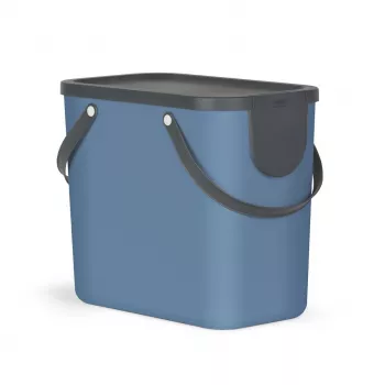 Pojemnik na odpady rotho Albula 25 L prostokątny, technopolimer, niebieski, 400×340×235 mm