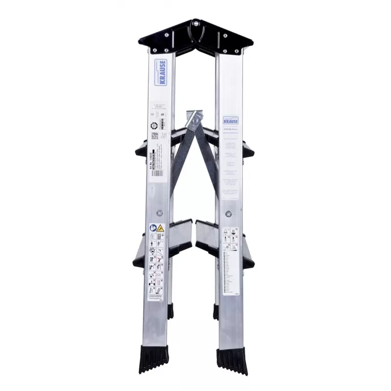 Stopień schodkowy Krause 126030 — aluminiowy, 3-stopniowy, maks. wysokość 65 cm, 6,1 kg, szerokość 500 mm