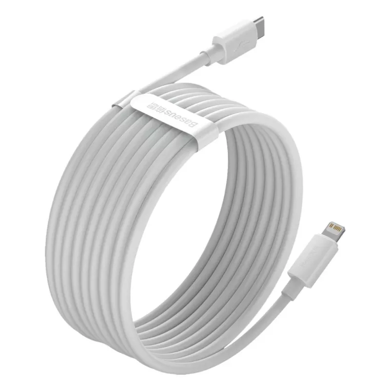 Baseus Simple Wisdom Data kabel Kit USB-C do Lightning PD 20W (2 szt./zestaw) 1,5 m biały