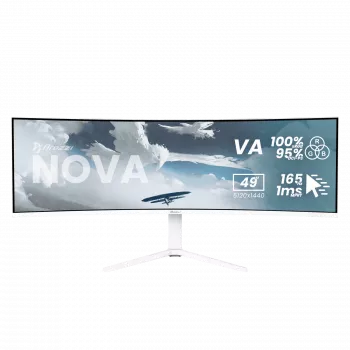 Curved monitor Arozzi Nova 49 inch (124.5 cm) Dual QHD 5120×1440 LED VA, 32:9, 4 ms, USB hub, speakers, biały