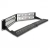 DeLOCK 19-inch Keystone Patch Panel 48 portów z odciążką 2U kątowy czarny