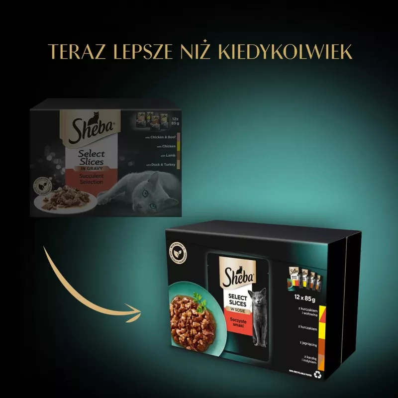 Sheba Selection in Sauce Juicy Flavours mokra karma dla kotów, 12 x 85 g