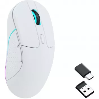 Myszka gamingowa Keychron M3 dla prawej ręki RF Wireless + Bluetooth Optyczna 26000 DPI Biała