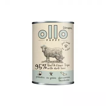 OLLO Puppy Umami Beef and Green Tripe with Duck Liver - mokra karma dla psów - 850g