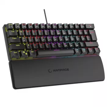 Klawiatura mechaniczna RAMPAGE PLOWER K60 z przełącznikami niebieski i podświetleniem RGB