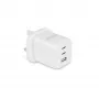 Zasilacz Dicota - kompaktowy, GaN - 65 W - 5 A - PD 3.0 - 3 porty wyjściowe (2 x USB-C, USB)