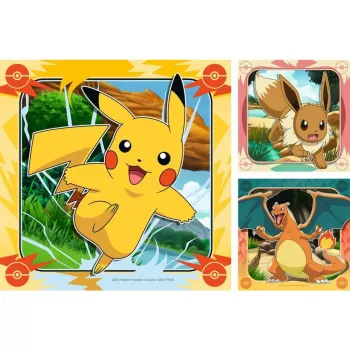 Puzzle Ravensburger Pikachu, Charizard i Eevee — 147 elementów, dla dzieci od 5 lat, 210×? mm