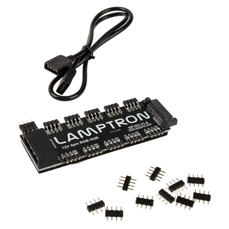 RGB Hub Lamptron SP103 10x dla Aura Sync, Fusion, Mystic — 10-kanałowy kontroler RGB