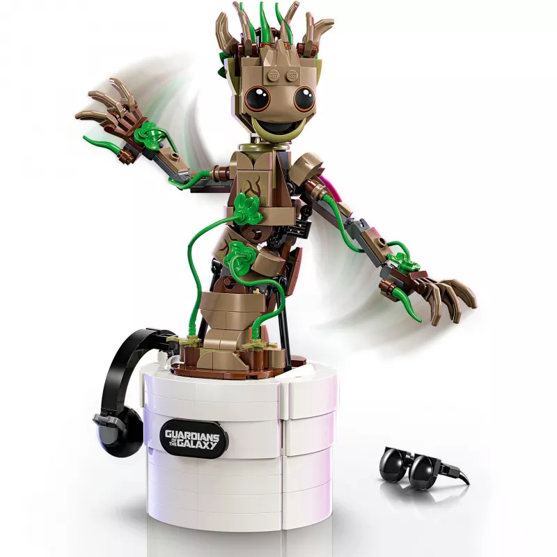 LEGO Marvel Tańczący Groot Składana Animowana Figurka Akcji Postać z Strażników Galaktyki Interaktywny Zestaw Zabawkowy dla Dzieci Superbohater