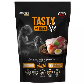BIOFEED Tasty Dogs Life Junior Duck - mokra karma dla psów - 150g
