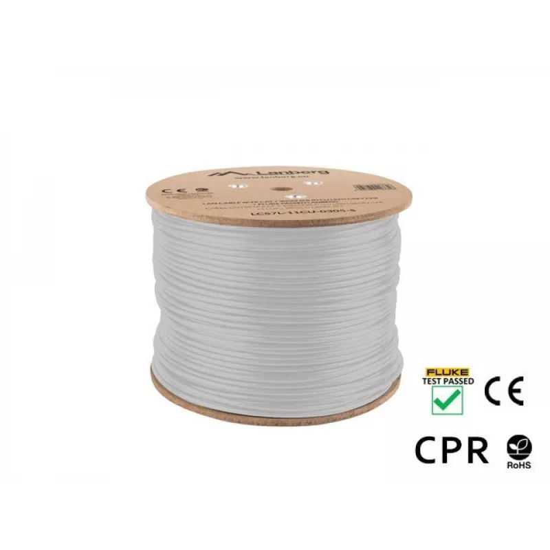 Kabel sieciowy Lanberg LCS7L-11CU-0305-S RJ45 Cat7 305 m Biały