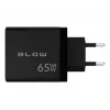 Gniazdo USB ładowarki ściennej LCD + USB-Cx2 PD 65W GAN czarne watomierz