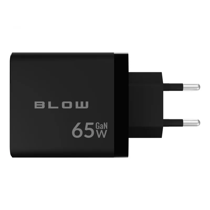 Gniazdo USB ładowarki ściennej LCD + USB-Cx2 PD 65W GAN czarne watomierz