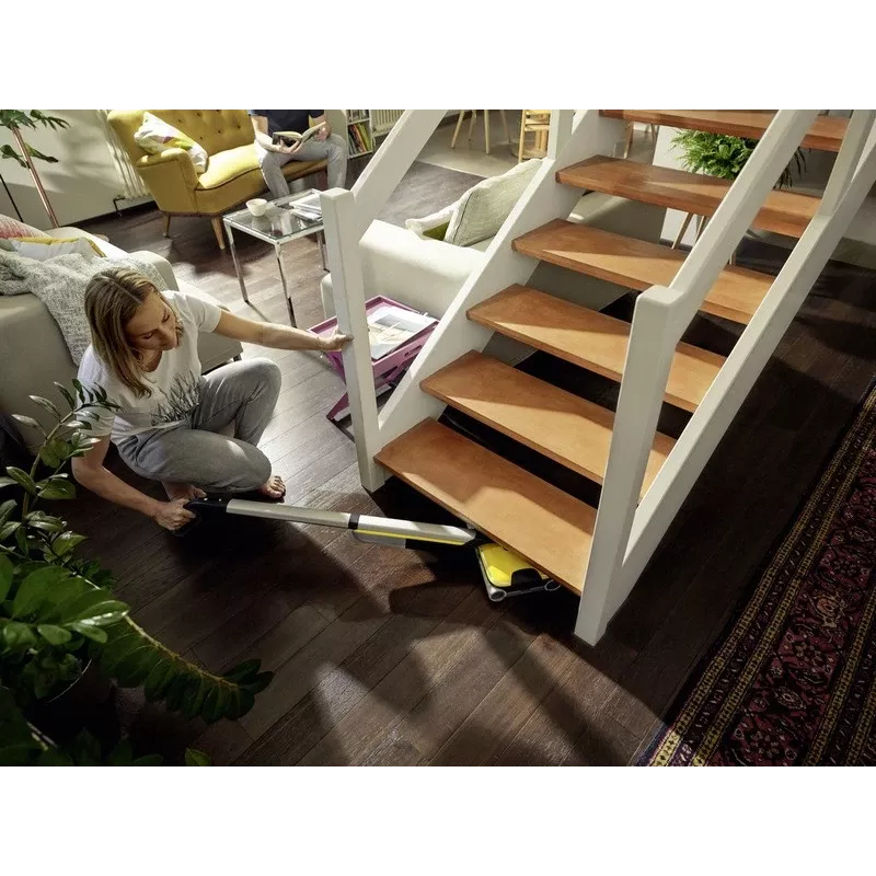 Kärcher FC 7 bezprzewodowa elektryczna miotła akumulatorowa do czyszczenia na sucho i mokro bezworkowa srebrna, żółta