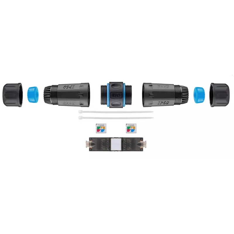 Goobay Outdoor (IP68) kabel sieciowy connector, CAT 6A Unshielded, UTP - dustproof and waterproof, terminal strip for LSA mounting (tool-free) (44416)