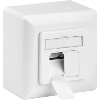 Wentronic Goobay CAT 6 Universaldose inkl. Aufputzmontage-Rahmen, Weiß - 2x RJ45 Netzwerkdose geschirmt (68244)