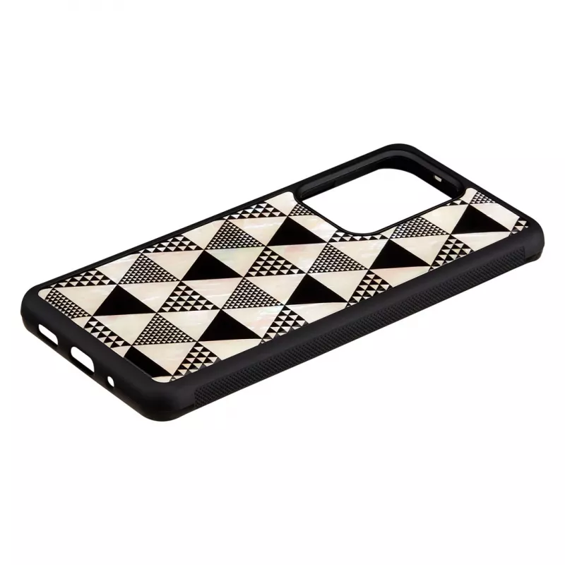 Etui ochronne iKins do Samsung Galaxy S20 Ultra — wzór piramidy, czarne