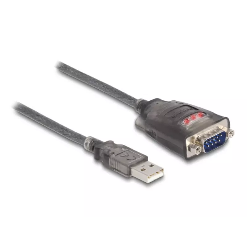 DeLOCK 61400 adapter złącza kabla USB A RS-232 Czarny