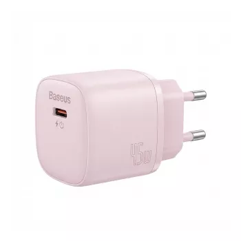 Ładowarka Baseus PicoGo GaN 45W EU różowa – USB-C PD 45W kompaktowa ładowarka biurkowa