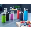 Kubek podróżny Leifheit 03245 stal nierdzewna 350 ml, dwuścienny, szczelny, pokrywa z odchylanym ustnikiem, czarno-czerwony