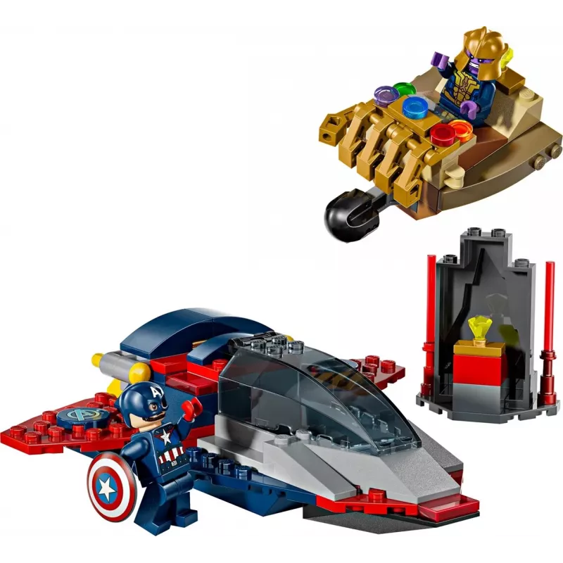 Zestaw klocków konstrukcyjnych LEGO Marvel Super Heroes Kapitan Ameryka Thanos 76319 — 107 elementów, 2 minifigurki, wiek 4+