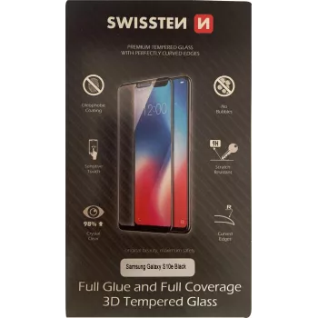 Szkło ochronne SWISSTEN 3D Full Glue do Samsung Galaxy S10e (model G970) — czarne
