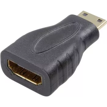SpeaKa Professional Adapter HDMI [1x wtyk HDMI C Mini - 1x gniazdo HDMI] Czarny Złocone styki wtyków (SP-7869908)